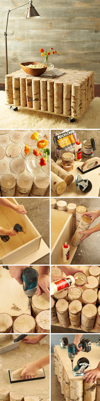 Birch-Log Coffee Table
