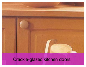 Crackle-glazed kitchen doors