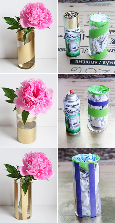 Gold Striped Vases