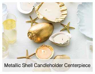 Metallic Shell Candleholder Centerpiece