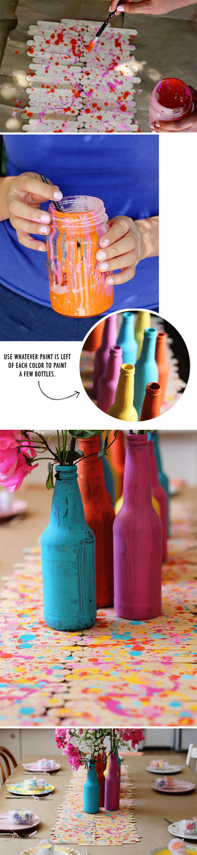 Splatter Paint Popsicle Stick Runner
