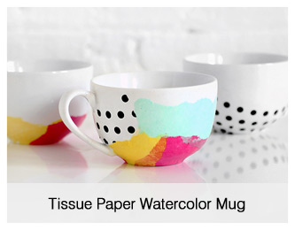 tissue paper watercolour mug