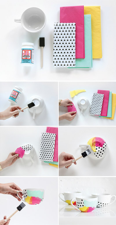 Tissue Paper Watercolor Mug