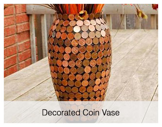 Decorated coin vase