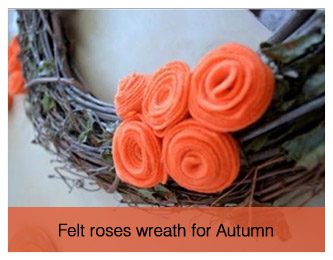 felt roses wreath for autumn
