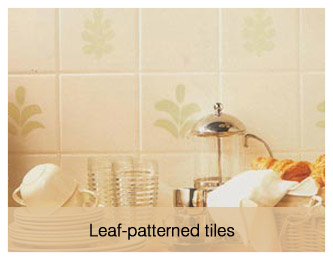 leaf-patterned tiles