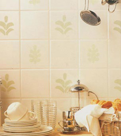 leaf patterned tiles