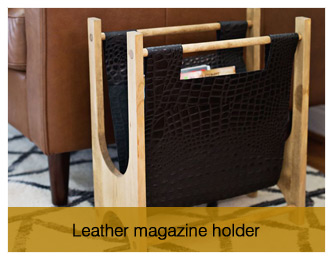 leather magazine holder