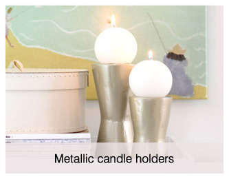 metallic candle holders