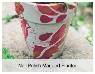 nail polish marbled planter