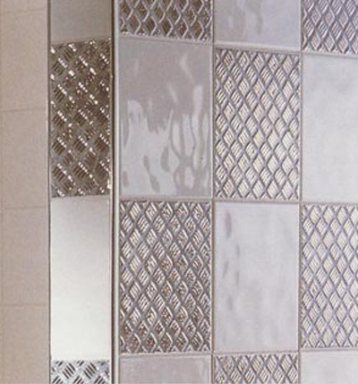 Silver wall tiles