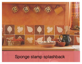 Sponge stamp splashback