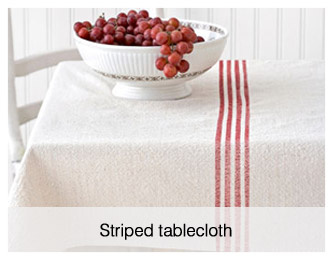 striped tablecloth