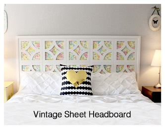 vintage sheet headboard
