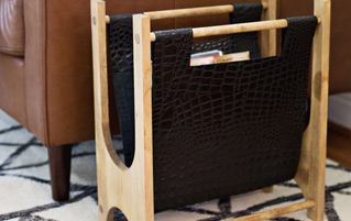 leather magazine holder