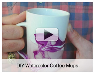 DIY Watercolour Coffee Mugs