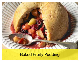Baked fruity pudding