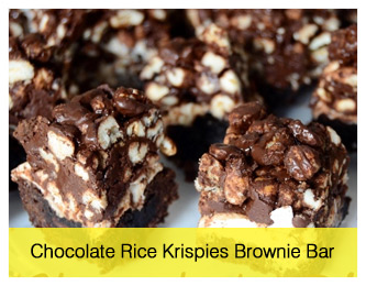 chocolate rice krispies brownie bar
