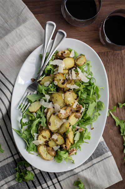 Warm Potato Arugula Salad