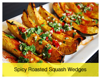 spicy roasted squash wedges