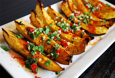 Spicy Roasted Squash Wedges