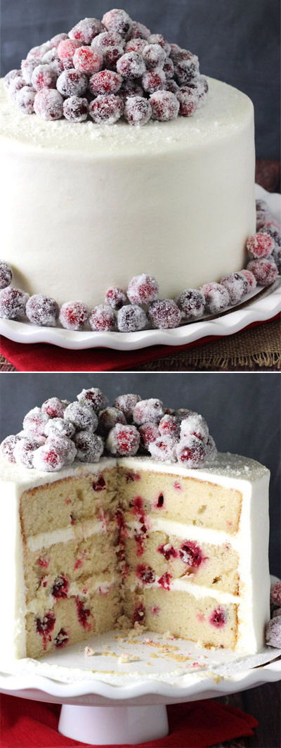 Sparkling Cranberry White Chocolate Cake