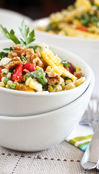 Grilled mielie salad