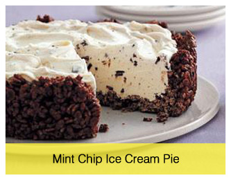 Mint chip ice cream pie
